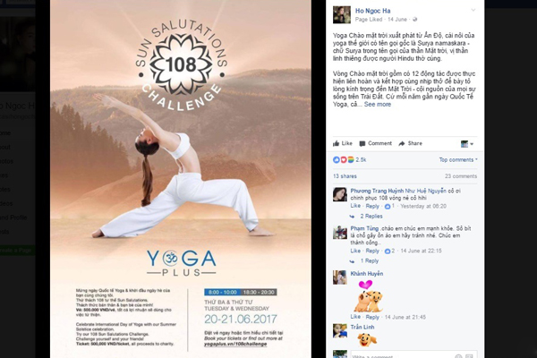 Sao Việt đồng loạt hưởng ứng “Thử thách 108 vòng Chào Mặt Trời”